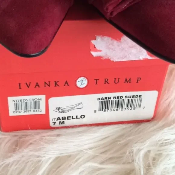 💞IVANKA TRUMP💞Abello dark red suede - Picture 16 of 16